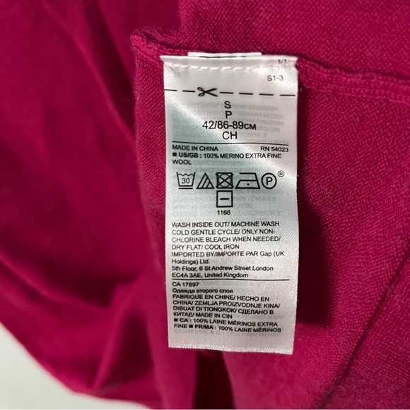 Banana Republic 100% Merino wool sweater Small Pink V-neck pullover womens - Picture 6 of 7